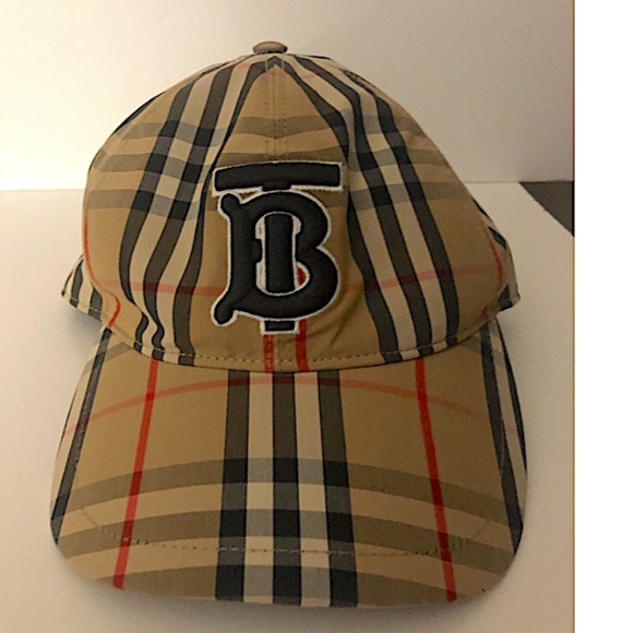 BURBERRY MONOGRAM MOTIF VINTAGE CHECK COTTON BASEBALL CAP - Picture 6 of 9